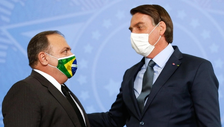 General Eduardo Pazuello ex ministro da Saude e o Presidente Jair Bolsonaro no Palacio da Alvorada set. 2020 Foto Carolina AntunesPRCNN Brasil
